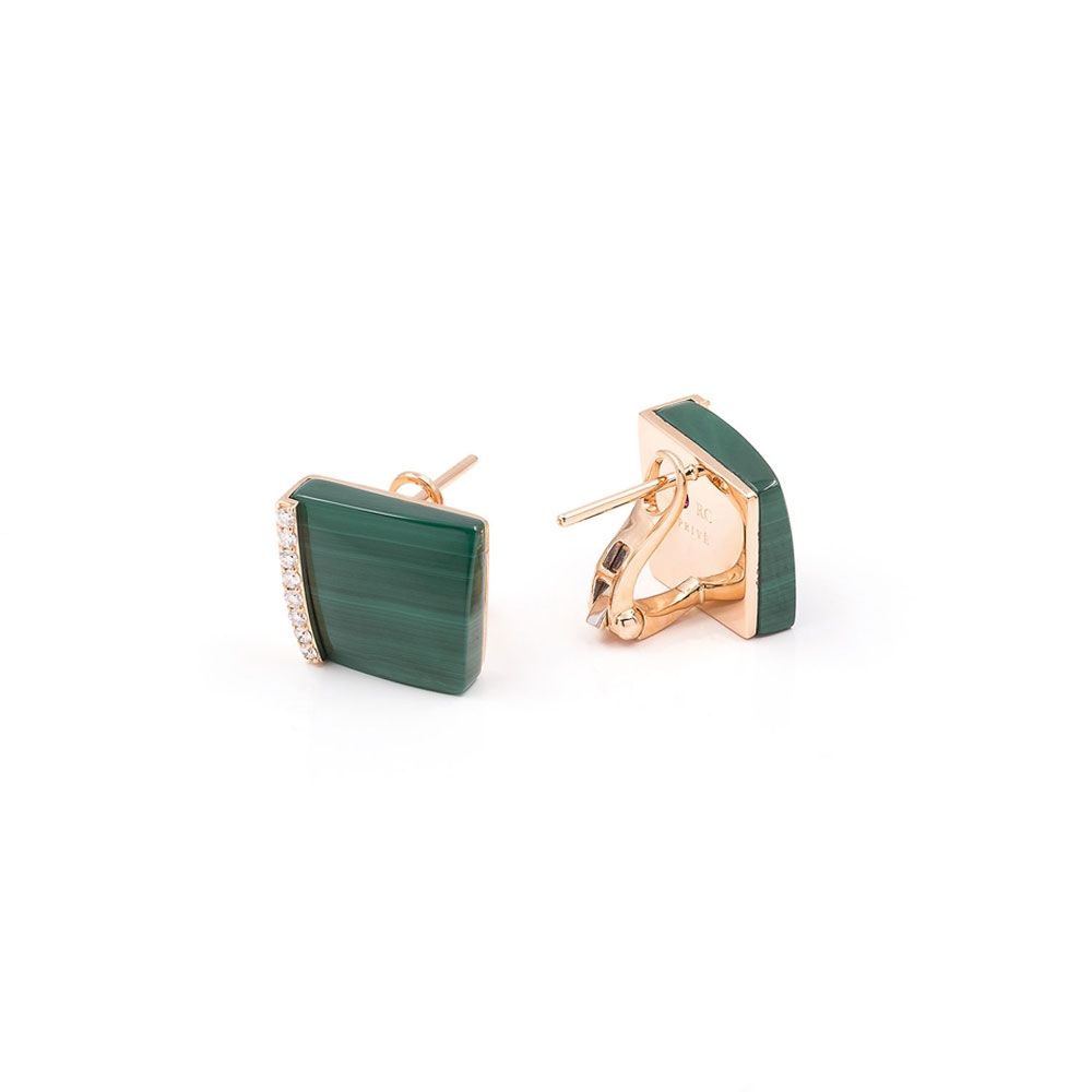 SAUVAGE PRIVÉ EARRINGS WITH MALACHITE AND DIAMONDS