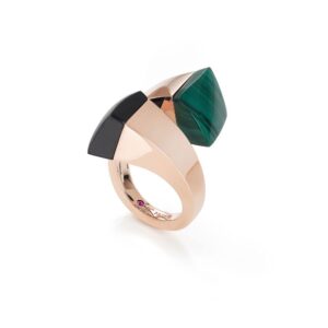 SAUVAGE PRIVÉ RING WITH BLACK JADE AND MALACHITE